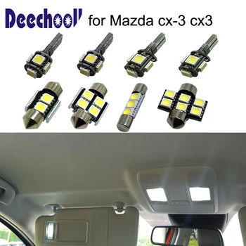 Deechooll 8pcs LED Auto Dome Svetlo na Mazda CX-3 ,Canbus vnútorné Osvetlenie Žiarovky pre Mazda CX3 Mapu Zrkadlo na líčenie Dome Svetlo