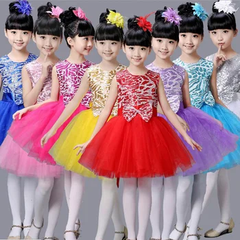 Deti Moderný Balet Dancewear Oblečenie Dievčatá Hip Hop Party Sála Dancewear Kostýmy, šaty Sála Fáze oblečenie pre deti