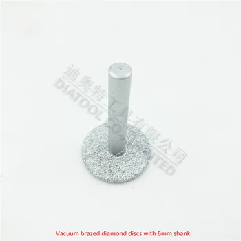 DIATOOL Dia25mm Vákuové brazed diamantové kotúče s drieku 6 mm na rezanie, brúsenie a rytie diamond disk