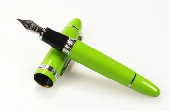Doprava zadarmo veľkoobchod školy kancelárske potreby, pero JINHAO Luxusné zelená a strieborná 18k nib(m) plniace pero vysokej kvality písania perom