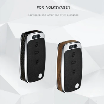 Drevo /Carbon Fiber Tlačidlo Shell Držiak Diaľkového Kľúča Vozidla puzdro Pre Volkswagen VW Polo Passat Tiguan Bora Darček Príslušenstvo