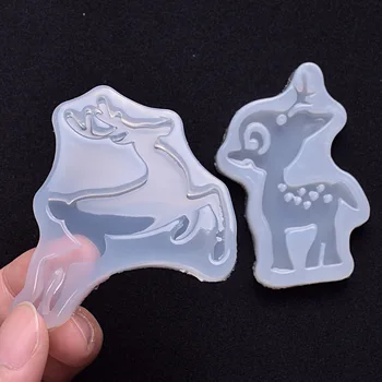 Dvoch jeleňov silikónové formy cartoon Vianočné moose diy živice dekoratívne plavidlá, silikónové formy na epoxidové živice šperky robiť