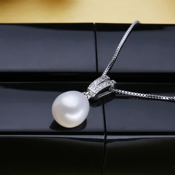 FENASY Prírodné Perlový Náhrdelník prívesok,Perla Šperky,Choker pre Ženy, svadobné Šperky 9-10 mm Láska vintage Perlový Náhrdelník