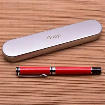Guoyi A293 Office kancelárske potreby vzdelávania Dámy vyhradená červený darček pera 0,5 mm nib atramentové pero. Darčeková krabička kovov kvalitné plniace pero