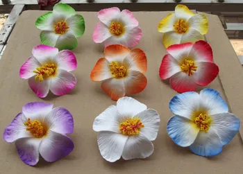 HappyKiss 60pcsfree doprava zmiešané farby Pena Havajské kvet Ibištek Kvet, svadobné vlasy klip 9 cm môžete vybrať, kvetinové šperky
