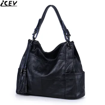 ICEV 2018 nové jednoduché, bežné dizajnér messenger taška veľká kapacita žena tote originálne kožené tašky kabelky ženy známych značiek