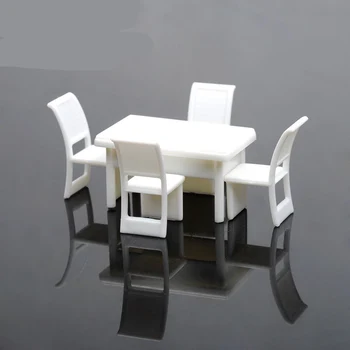 Jednoduchý štvorcový stôl a stoličky, súpravy/interiérové dekorácie, ozdoby uskutočňovanie stavieb/model/sandbox materiál/DIY hračka príslušenstvo
