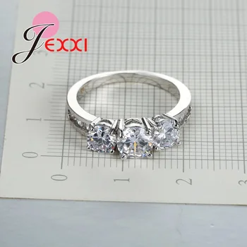 Jemmin Zásnubný Prsteň Crystal Snubné Prstene 925 Sterling Silver Šperky Prstene pre Ženy, Horúce Anillos Anel