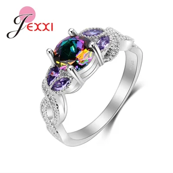 JEXXI Nové Módne 925 Strieborný Prsteň, Šperky S Jedinečným Afrike Crystal Prstene Pre Ženy, Svadobné Šperky, Zásnubné Veľkoobchod