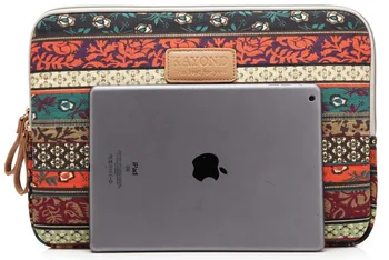 Kayond Červená Bohémsky Štýl Plátno Neoprénová Nepremokavé Laptop Rukáv Notebook Case pre iPad, Macbook Air Pro 13 & 8-15 palcový notebook