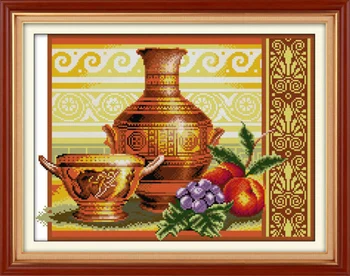 Keramika a ovocie dekor diy obrazy počíta tlač na plátno DMC 11CT 14CT Čínsky Cross Stitch súpravy výšivky, výšivky Sady