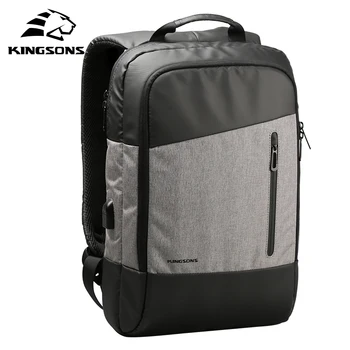 KINGSONS 15.6 Palce USB Port Nabíjanie Slim Laptop Backpack Vodotesný pre 15.6 Počítač Mužov a Žien Taška pre Notebook 2017