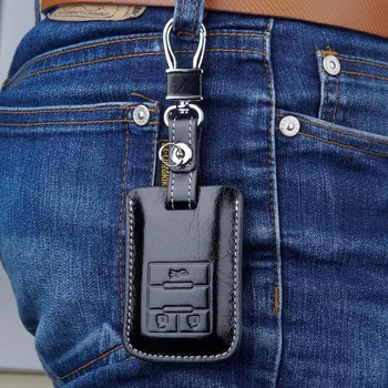 Kožené auto príveskom, kryt puzdro pre chevrolet captiva 2016 inteligentné diaľkové ovládanie kľúča držiteľa peňaženky keychain accessorie