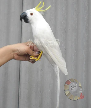 Krásne Cockatoo hračka polyetylénu & kožušín simulácia biely vták bábika darček asi 43 cm 1386