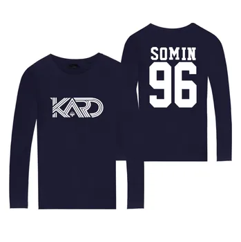 Kórejský co-ed K. A. R. D T-shirt K-Pop Moombahton EDM KARD Módne tee tričko s Dlhým Rukávom Tees Bežné tričko