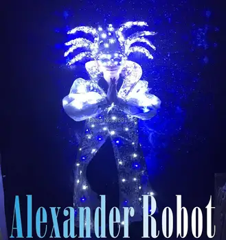 Lluminated robot vyhovovali / lluminated LED /rozsvieti šaty/svetelný kostým Obrázok
