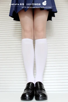 Lolita Jar a v lete študent jednotné velvet teľa koleno-vysoká hustota cosplay biele pančuchy mladé dievča