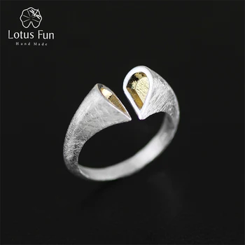 Lotus Zábava Reálne 925 Sterling Silver Krúžky Prírodné Ručne Kreatívny Dizajnér Jemné Šperky Najvyššej kvality Láska Srdce Ženské Kruhy