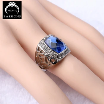 Luxusné Módne Šperky Modré Crystal Svadobné Veľké Prstene Pre Ženy Zásnubný Prsteň S Striebra, Pozlátený Prsteň Jemné Šperky