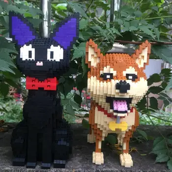 Malé bloky Roztomilý Shiba Inu Model Plastové Tehly Psa Vzdelávacie Deti Hračky Kreslených Mačka Aukcie Údaje Dievčatá Dary