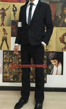 Michael Jackson Cosplay MJ Cos Dieťa Dospelých Zákazku Kostým 5 ks Nebezpečné Bunda+Nohavice+Tričko+Kravatu+Klobúk