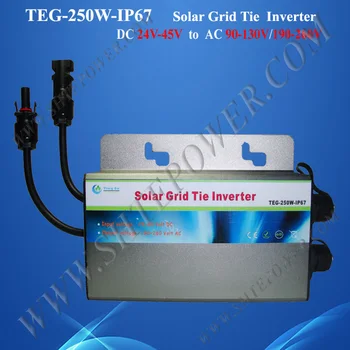 Micro mriežky 250w invertor siete kravatu solárny systém dc 24v 36v na ac 230v solárny invertor mriežky