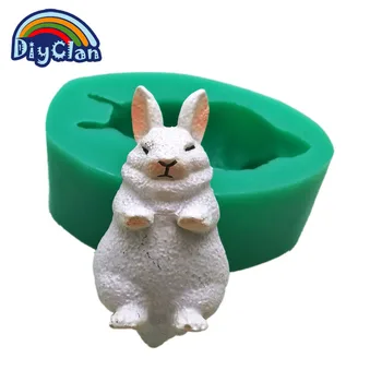 Mini white rabbit silikónové fondant tortu formy veľkonočný zajačik čokoláda, formy na pečenie nástroje zvierat živice plesne F0713TZ