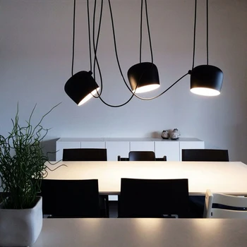 Moderné Dizajnér Bubon Prívesok Svetlo Jednoduché DIY Pavúk Čierna Hanglamp Hliníkové Tienidlo Droplight Krytý Domov Osvetlenie
