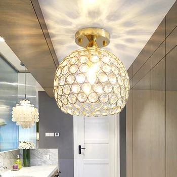 Moderné stručný uličkou K9 crystal ball E14 LED žiarovka stropné svietidlo domov deco spálňa chrome železa stropné osvetlenie zariadenie