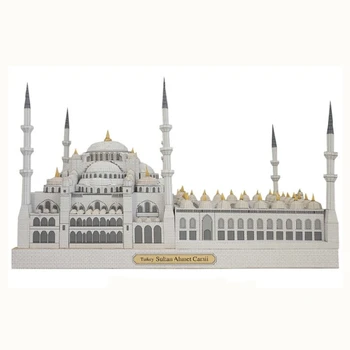 Modrá Mešita Turecko Zábavnej 3d Papier Diy Miniatúrny Model Auta Logická Hračka pre Deti, Vzdelávacie Nový Rok Vianočné Darčeky Chlapec Spojov