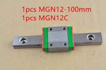 MR12 12 mm lineárny železničnej sprievodca MGN12 100mm s MGN12C alebo MGN12H jazdca blok ložisko lineárne sprievodca 1pcs