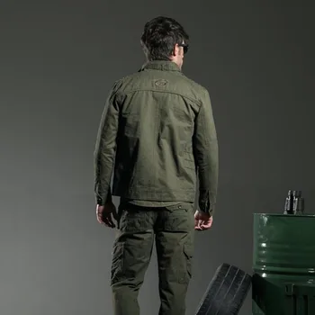 Móda Jeseň Mens Bundy a Coats Army Zelená Bežné Taktické bunda Muž vrchné oblečenie Kabát pánske Oblečenie MS-6189A