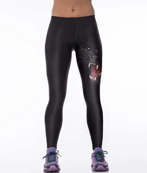 Módne Čierne Ženy Legíny Zvierat Tlačené Vysoko Elastické Nohavice Fitness Mujer Leggins