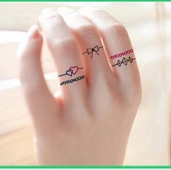 Nepremokavé Dočasné Tetovanie Nálepky prst prsteň tetovanie dievča ženy malej veľkosti tatto nálepky flash tetovanie falošné tetovanie