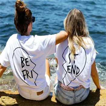Nové Módne Grafické Tees Najlepšími Priateľmi tričko pre Dievčatá v Lete Roku 2018 Ženy Vytlačené Bežné Tričko Femme Oblečenie Funny T-shirts