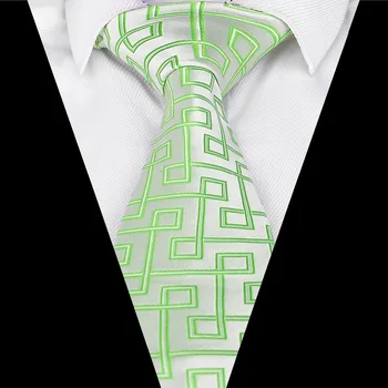 Nové pánske Kravaty Zelená Bludisko Žakárové Tkaniny Kravata Gravata Pre Mužov Formálne Svadby Strany obchodu 8 cm Polyester