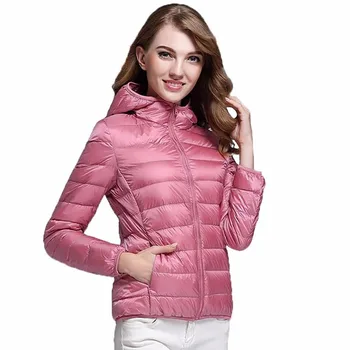 Obojstranné nosiť Značky žena Parkas 90% biele kačacie nadol bunda ženy zime s kapucňou Slim krátke Teplý Kabát Oblečenie Plus veľkosť