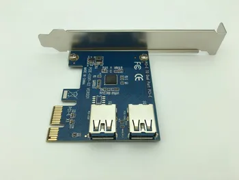 PCI-E slot karty PCI Express 1x až 16x Sloty Stúpačky Karty 1 2 Dual Port USB 3.0 Extender Previesť Karty HUB Adaptér pre Bitcoin Banské Banské