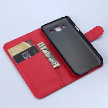 Peňaženky, Kožené puzdro Flip Pre Samsung Galaxy E5 E5000 E500 E500F E500h 5-palcový telefón Kožené zadný Kryt prípade so Stojanom Etui>