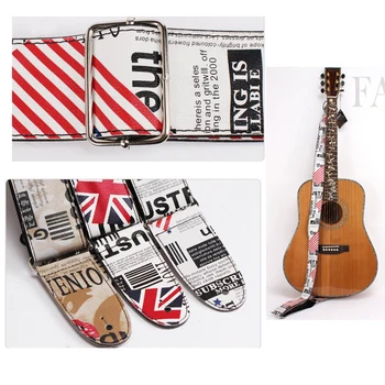 PU kožené Pútko pre Basovú Gitaru, tlač Amerika / Britskou vlajkou guitarra časti pásu, Nastaviteľná StrapsFree Doprava