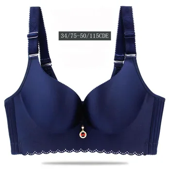 QA159 najpredávanejších sexy priedušná bezdrôtový ženy brassiere glazúra bezšvové prádlo plus veľkosť podprsenky C D E Pohár