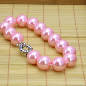 Ružové sklo, pearl 12 mm náhrdelník nastaviť náhrdelník 18