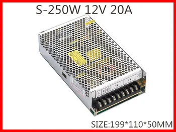 S-250-12 250W 12V 20A Jeden Výstup Spínacie napájací zdroj pre LED Pásy svetlo AC-DC