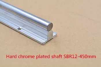 SBR12 lineárne vodiacej koľajnice dĺžka 450 mm chrómovaná ochladzovací pevného sprievodca hriadeľa pre CNC 1pcs