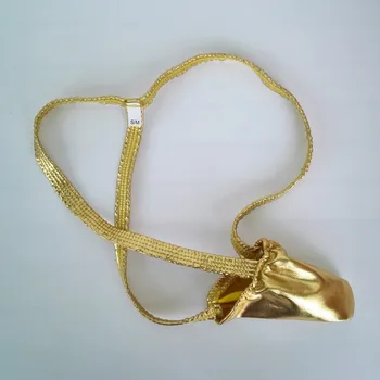 Sexy pánske tangá vydutie puzdro kovové farby nohavičky zlata a striebra