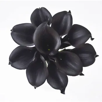 Skutočný Dotyk Kvety Black Picasso Skutočný Dotyk Kala Lily Kytice Svadobné Centerpieces Domova Boutonnieres umelé kvety