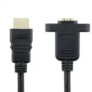 Skvelé-Q Pozlátené Zapojte Kábel HDMI 14+1 Medi Mužov a Žien Predlžovacie Káble S Otvory pre Skrutky Uzamykateľné Panel Prípojný Kábel