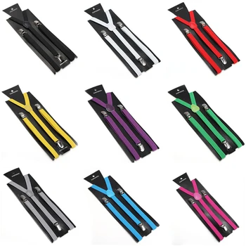 Slim1.5cm Módne Najlepšie Predaj 27 Farby Mix Traky Unisex Clip-on Elastické Traky Slim Podväzkové Veľkoobchod a Maloobchod