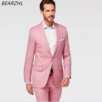 Smoking pre svadobné obleky ružová mužov slim fit oblek classic formálne oblečenie pre 2017 vlastné oblek šaty