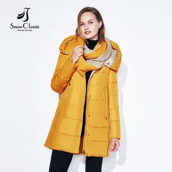 SnowClassic zimná bunda ženy zadarmo šatku hrubé kabáty žena teplá vetrovka outwear slim mäkké pevné dlhé bundy vysokej kvality 2018